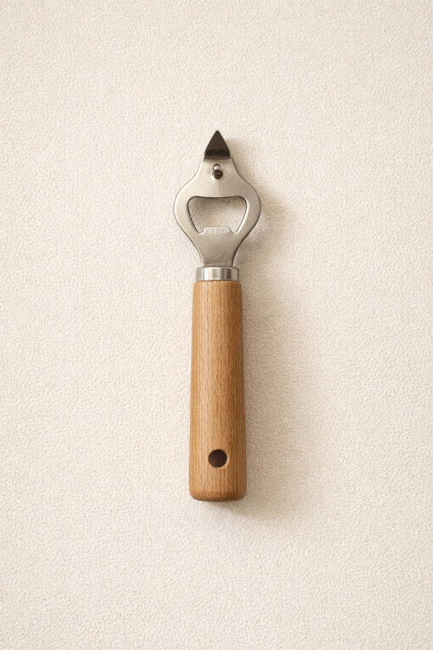 Natural Wood Handle Stainless Steel Bottle Opener