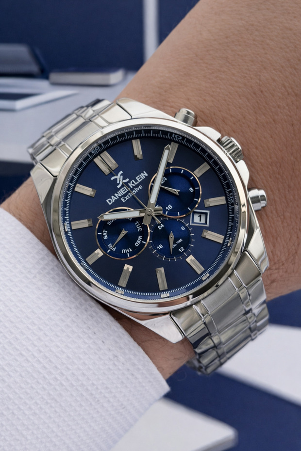 Steel Cord Chronometer Dial Design 3 Atm Water Resistant Men Wristwatch 13524.10