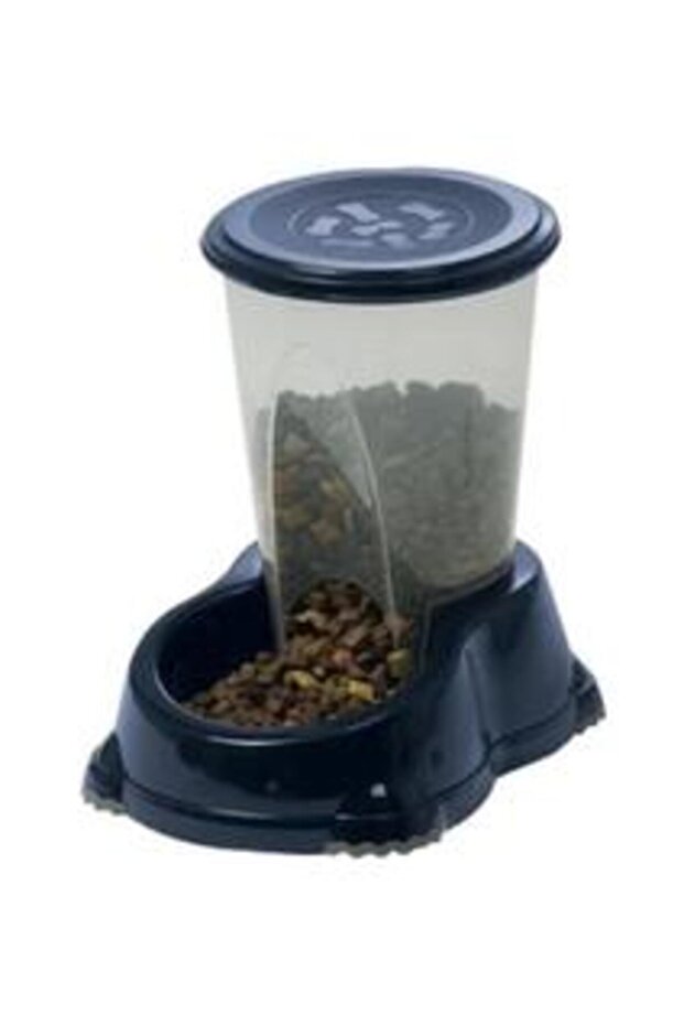 Smart Cat and Dog Food Container with Storage Navy Blue 1.5 Lt