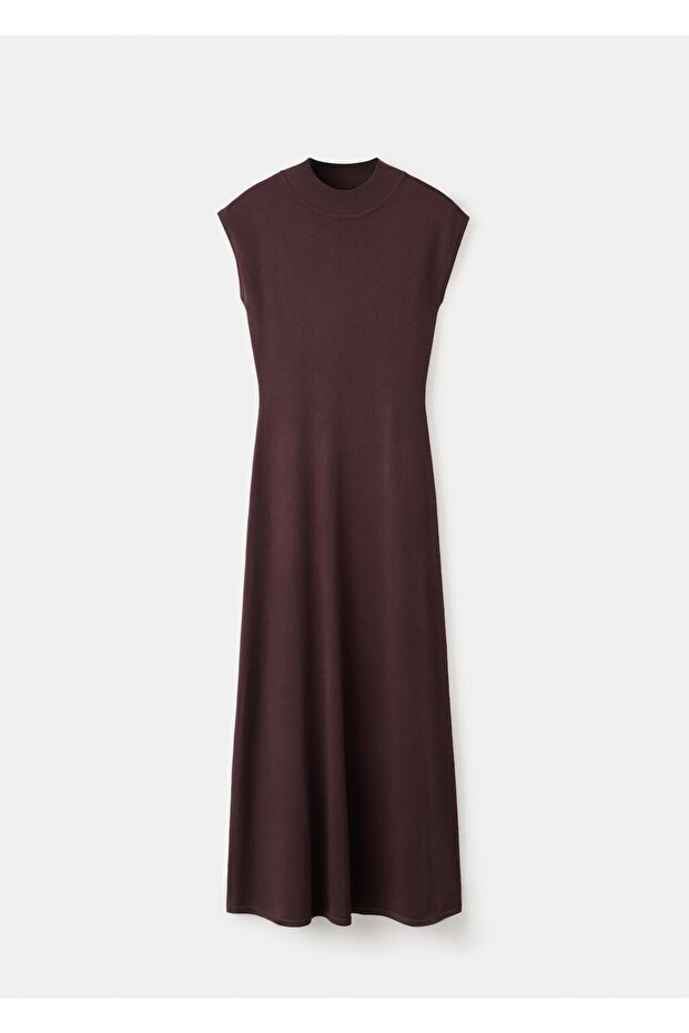 Perkins yakalı triko elbise - 3