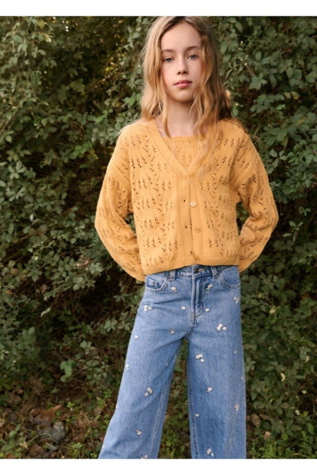 İşlemeli triko hırka - 3