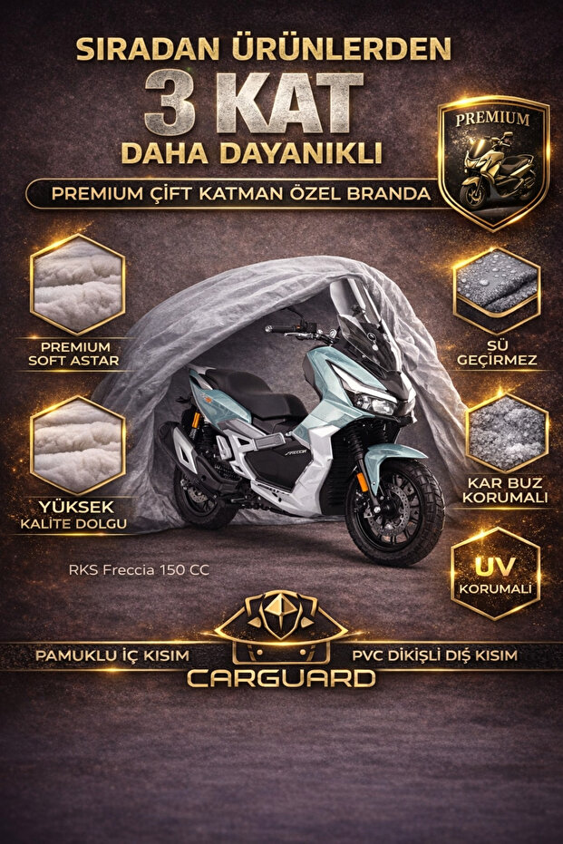 Rks Freccia 150 Cc Corded Fabric Motorcycle Canvas Engine Cover - Rear Bag Compatible