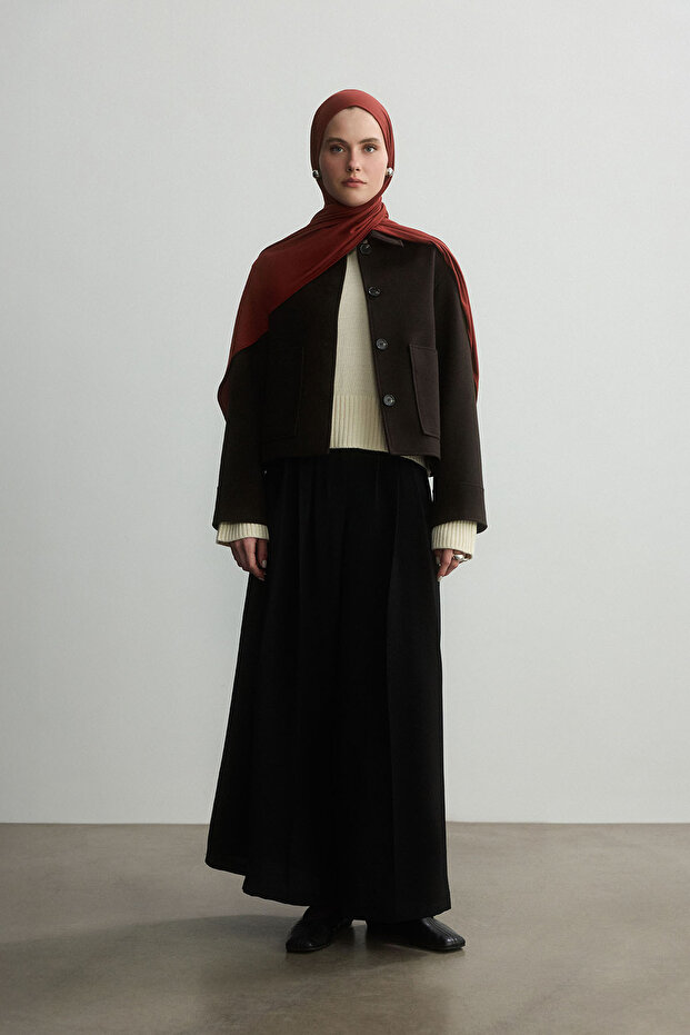 SICAK KIRMIZI BAMBU PENYE ŞAL - 6