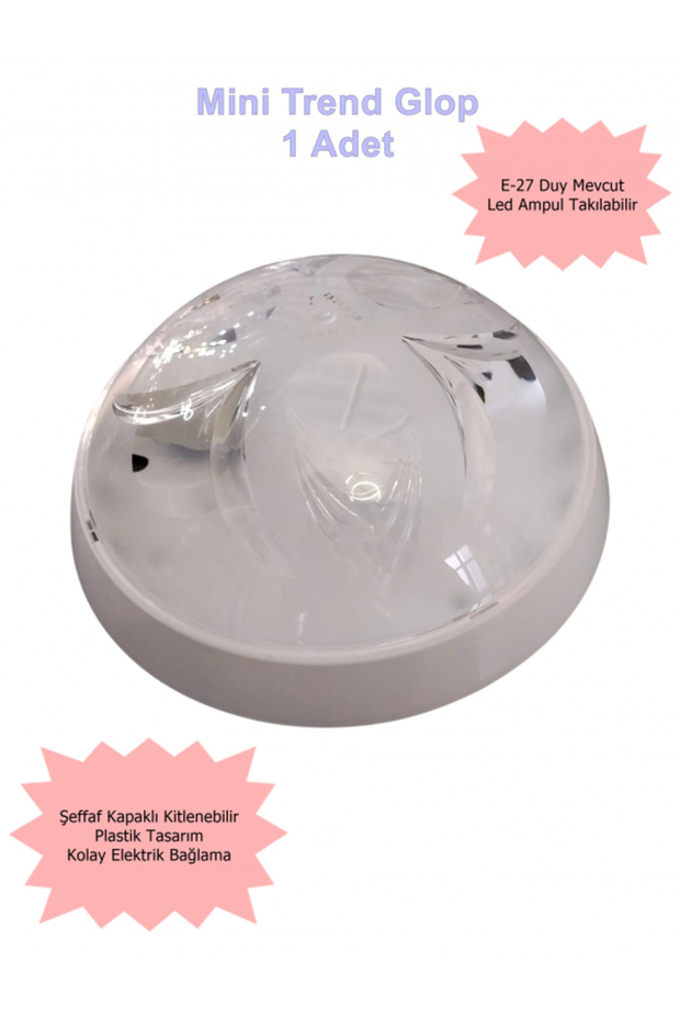Mini Trend Glop Armatür E-27 Beyaz - 1
