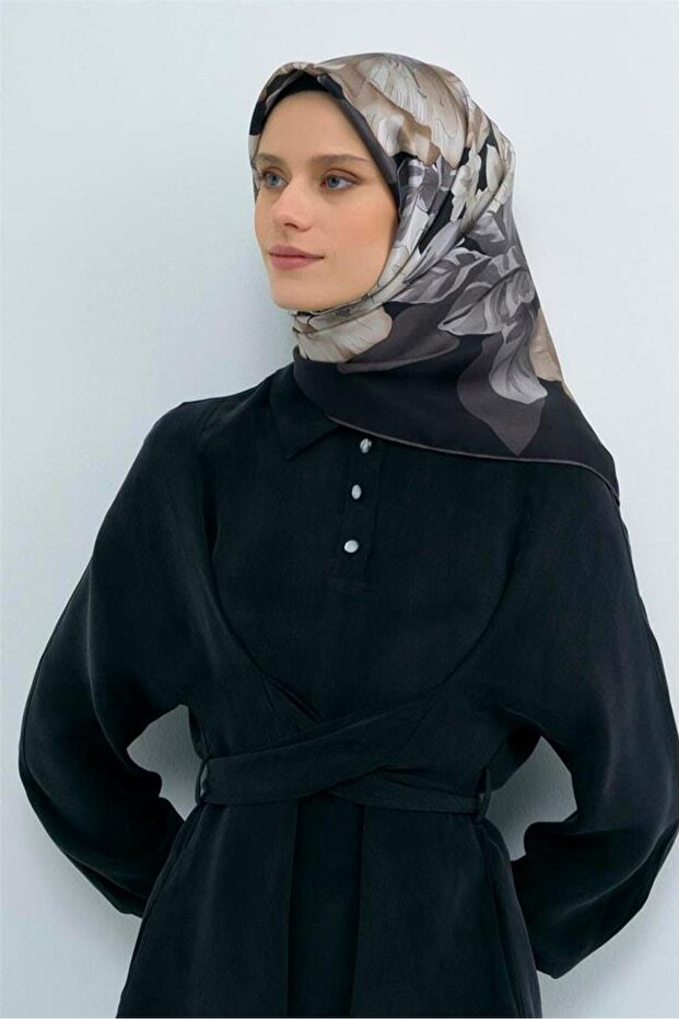 Silk Scarf 2026 Summer - 9529-86 Black Twill