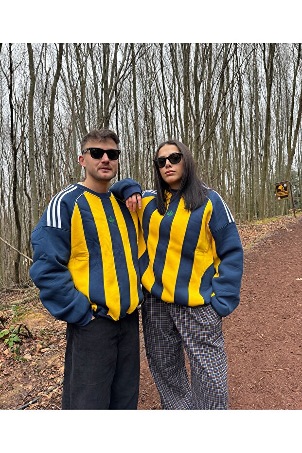 Parçalı Şardonlu Sweatshirt - 1