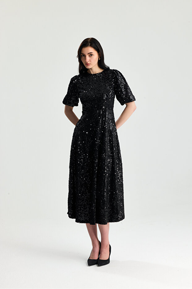 Midi Boy Pul Payet Elbise - 3