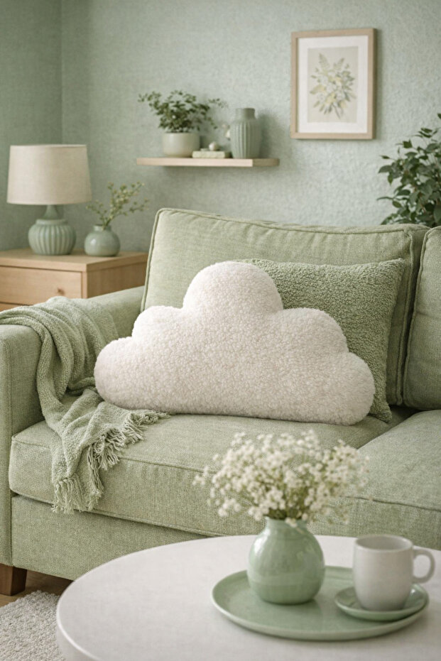 Sevi̇Mli̇ Cloud Pillow Teddy Plush Pillow & Decorative Cloud Pillow & Baby Kids Pillow