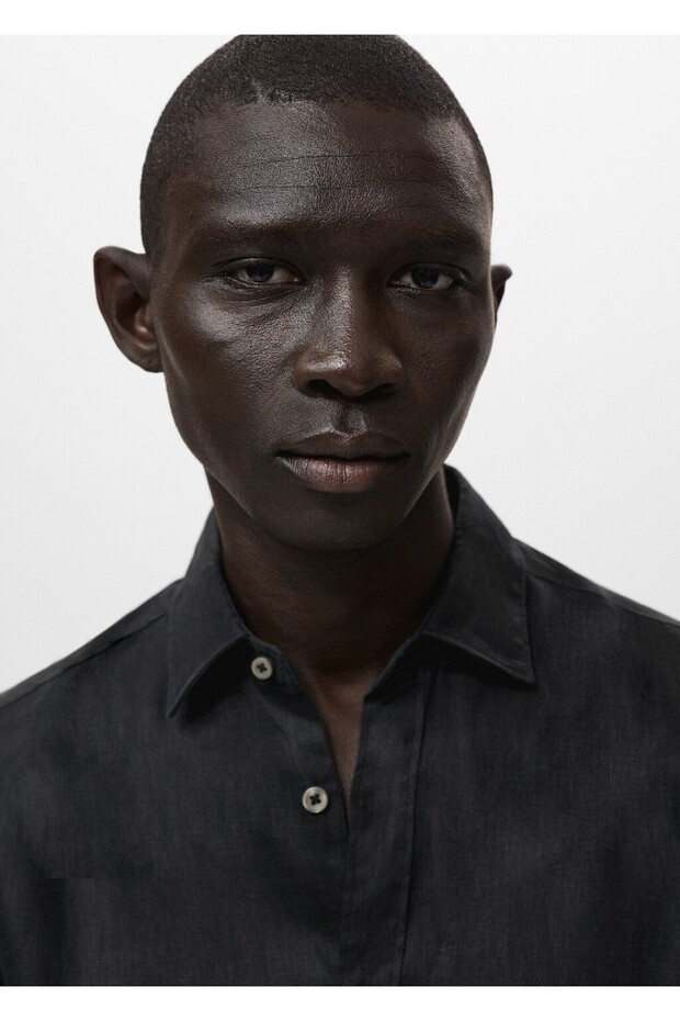 %100 keten regular fit gömlek - 6