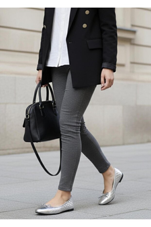 QUILTED GENUINE LEATHER FLATS LAME