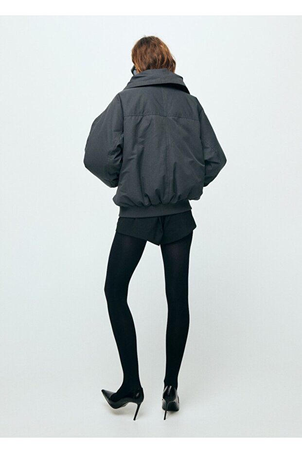 Huni yaka bomber ceket - 4