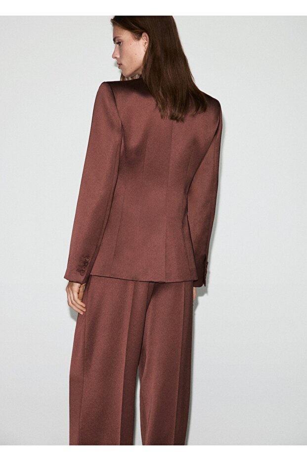 Saten blazer ceket - 4