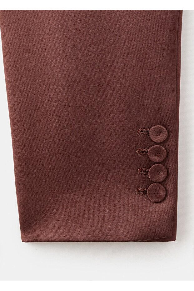 Saten blazer ceket - 5