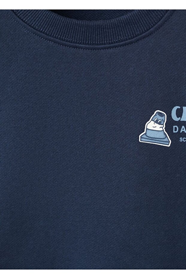 Desenli pamuklu sweatshirt - 5