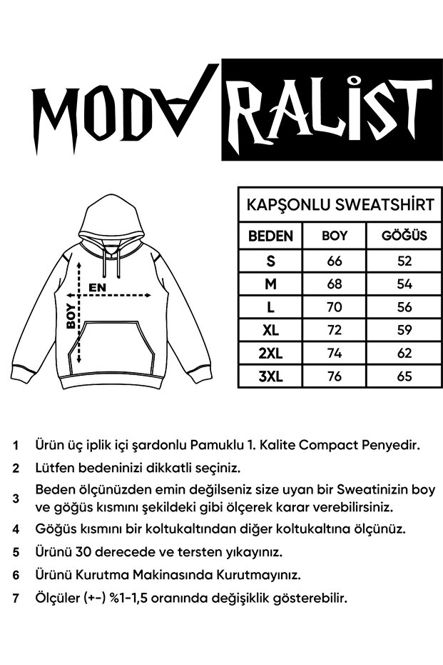 Unisex Regular Basic Kapşonlu Sweatshirt - 2