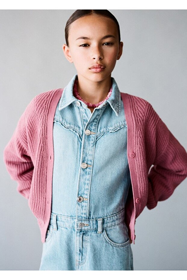 Triko düğmeli hırka - 4