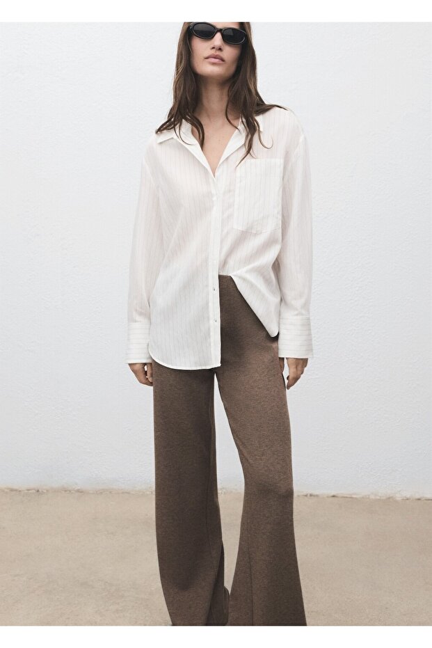 Beli lastikli triko pantolon - 6