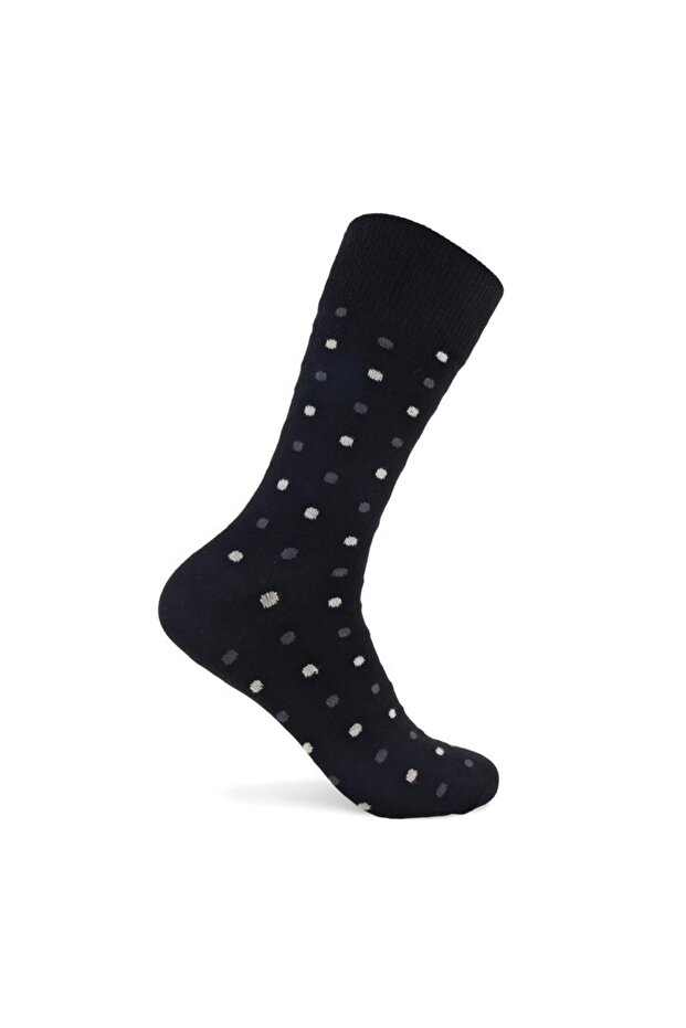 Classic Dotted Mid Cut Siyah Çorap - 2