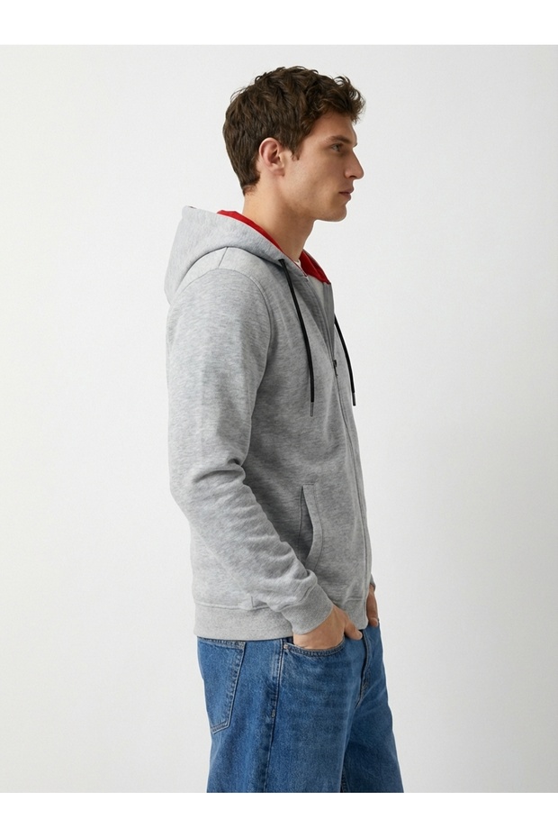 Basic Kapüşonlu Hırka Unisex - 3