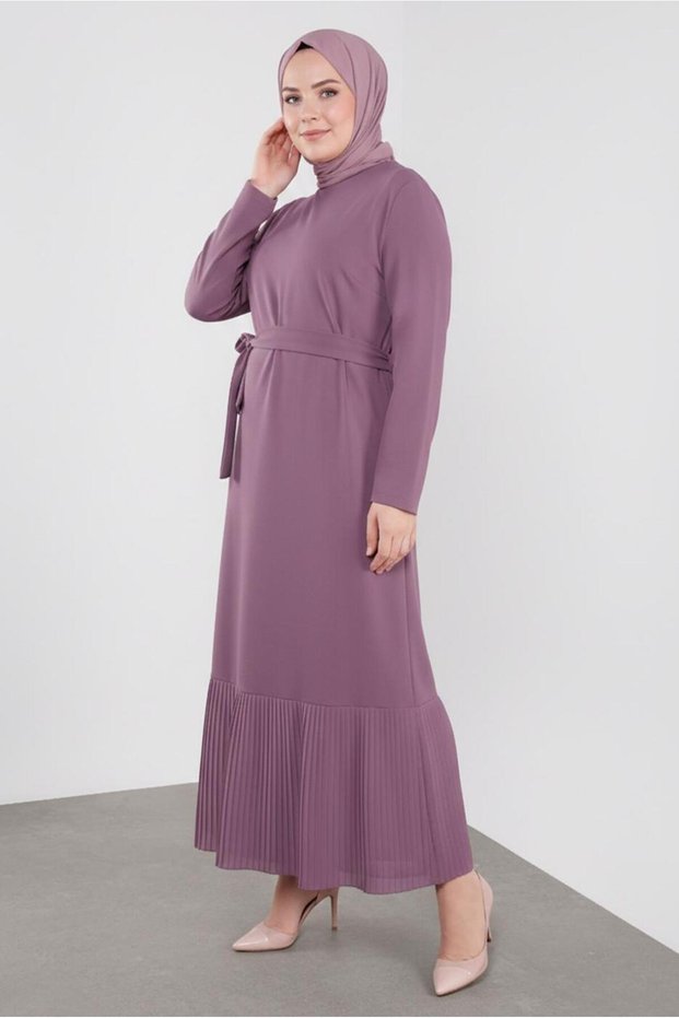 Belted Skirt with Pleated Hem Dress 20117
