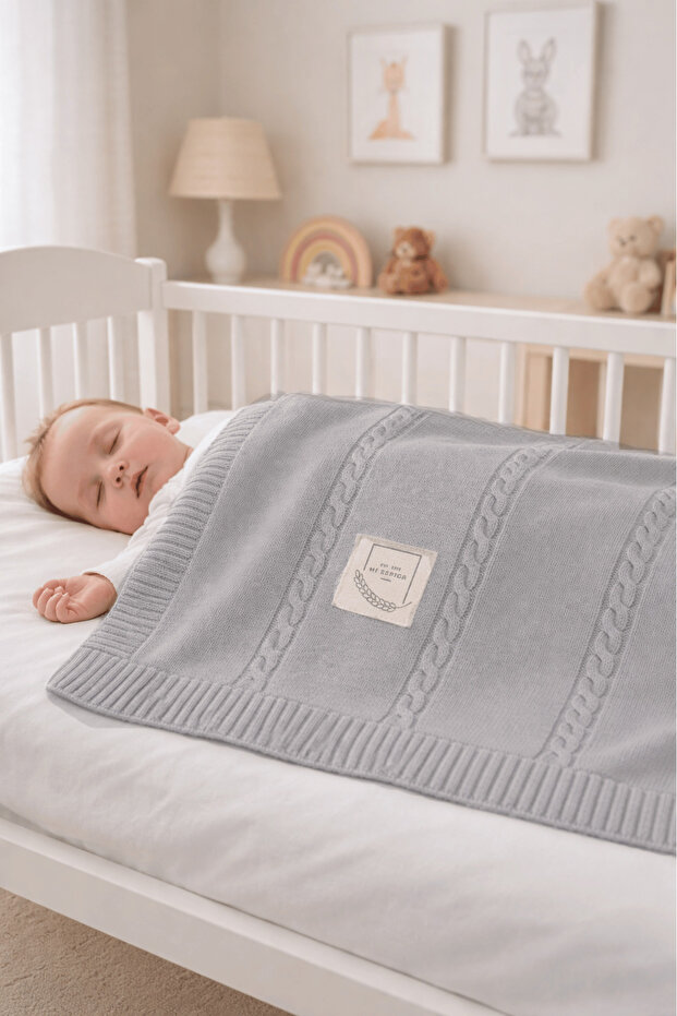 Cotton Knitwear Knitted Baby Blanket Me Classic