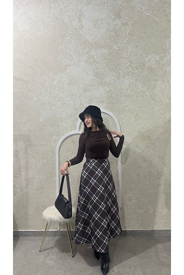 New Product Women's Flared Scuba Skirt 0069