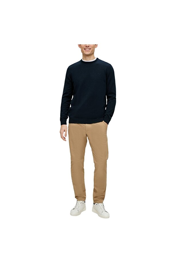 Herren Strickpullover - Basic, Rundhals, Baumwolle, einfarbig - 4