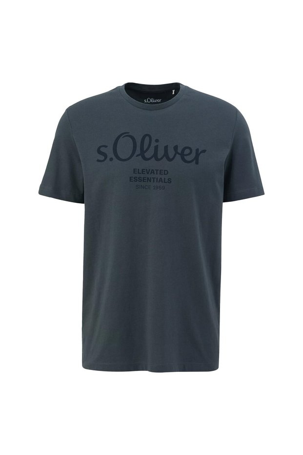Herren T-Shirt - Basic, Logoprint, Rundhals, Baumwolle