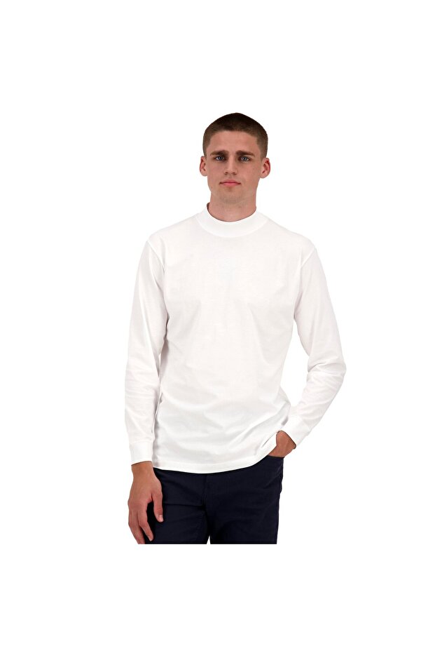 Herren Stehkragen-Pullover - Langarm Basic Stehkragen Regular, Single Jersey, einfarbig - 2