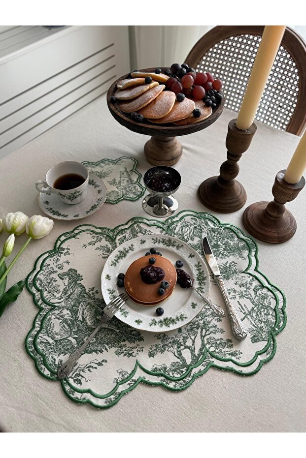 Rustik Amerikan Servis Kokteyl Peçetesi Yeşil - 3