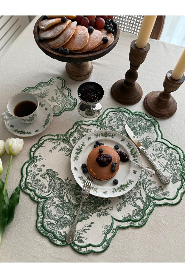 Rustik Amerikan Servis Kokteyl Peçetesi Yeşil - 2