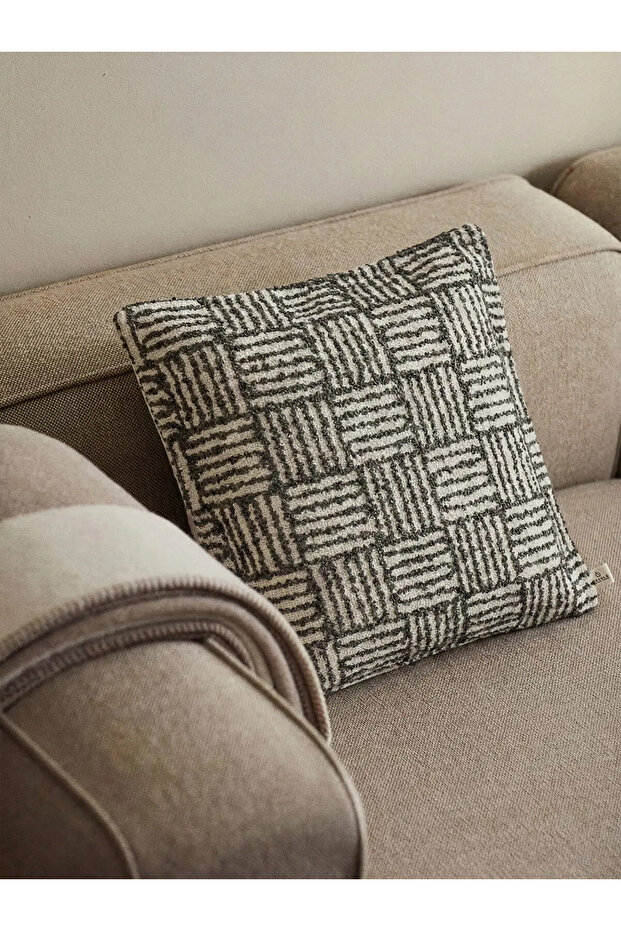 NEEDLE Mondri Gri Kırlent Kılıfı (45x45)