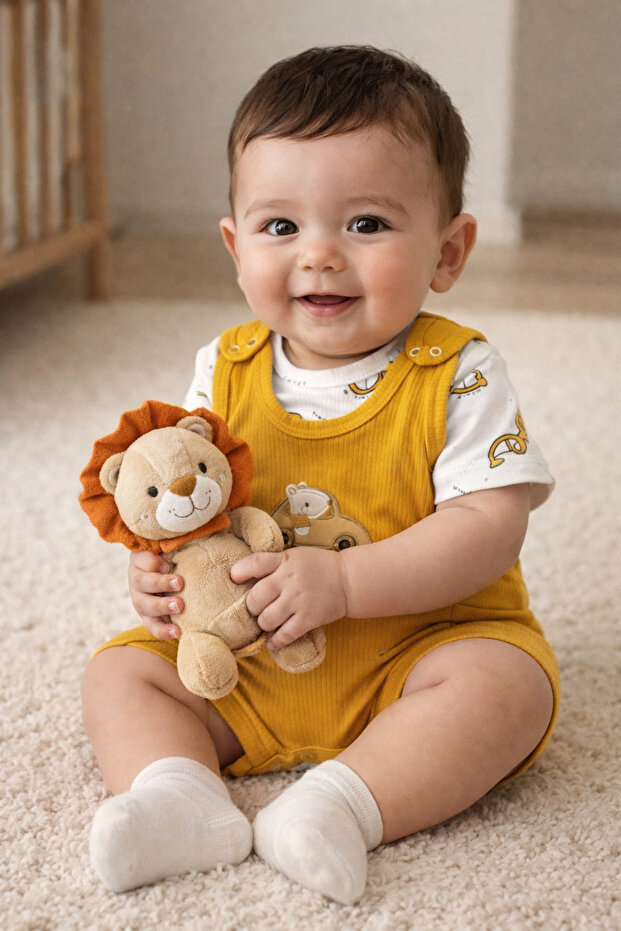 Car Embroidered Summer Baby Jumpsuit