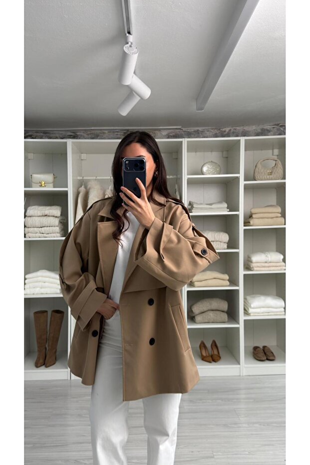 OVERSIZE TRENÇKOT - CAMEL - 6
