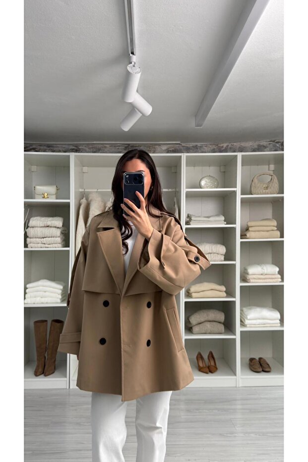 OVERSIZE TRENÇKOT - CAMEL - 7