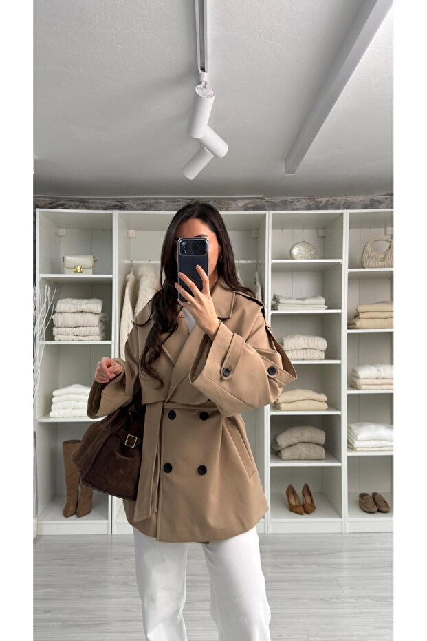 OVERSIZE TRENÇKOT - CAMEL - 4