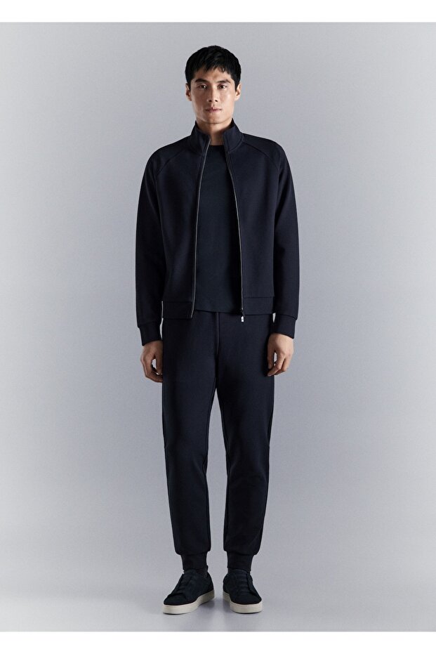 Regular-fit fermuarlı teknik sweatshirt - 2