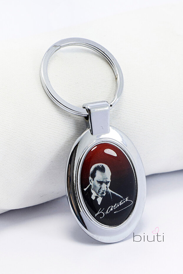 Mustafa Kemal Atatürk Metal Keychain, Gift Evil Eye Keychain