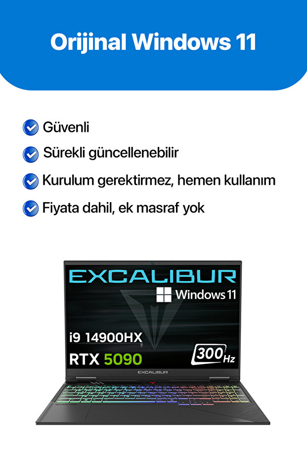 Excalibur G920 i9-14900HX 64GB 2TB+2TB RTX5090 24GB 300Hz 16" Gaming Laptop G920.1490-EN90H-E - 2