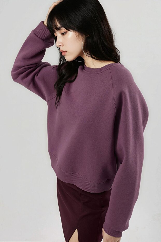 BUSEM Bisiklet Yaka Uzun Kollu Örme Sweatshirt - 2