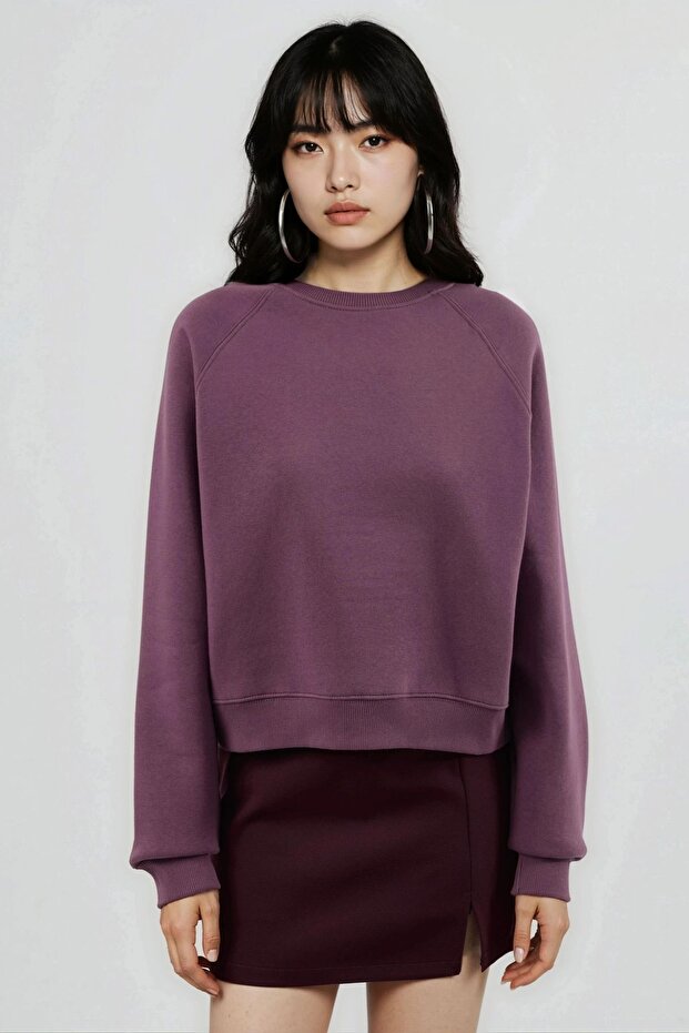 BUSEM Bisiklet Yaka Uzun Kollu Örme Sweatshirt - 6