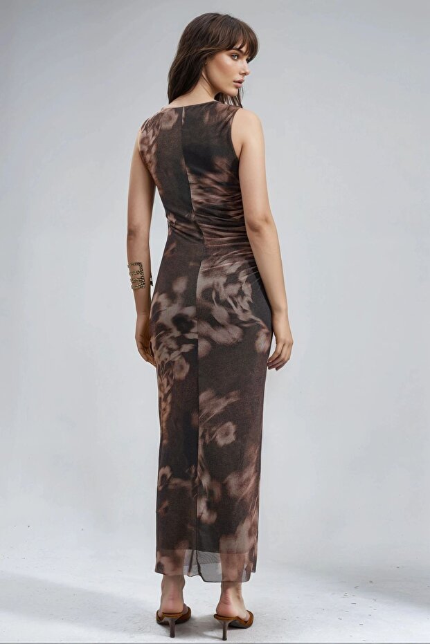 BUSEM Desenli Midi Elbise - 3