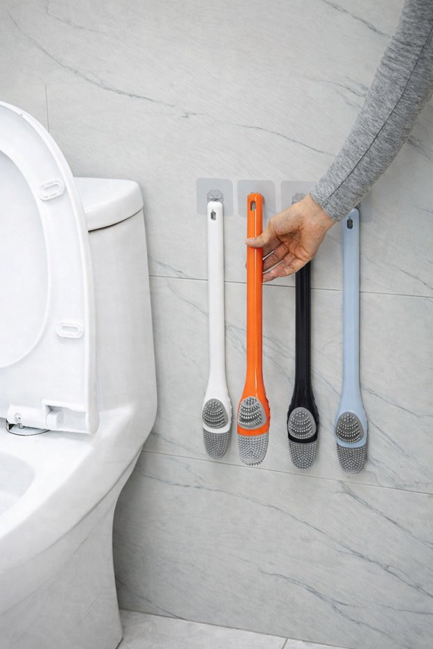 Silicone Toilet Bowl Detail Cleaning and Fine Detail Brush 1 Piece