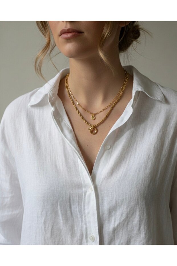 Gold Chain Necklace Set
