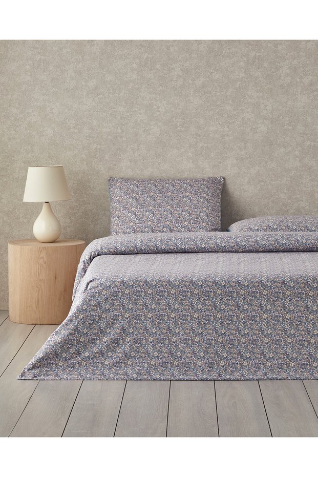 Vivid Garden Cotton Single Duvet Cover Set 160X220 cm Green-Pink