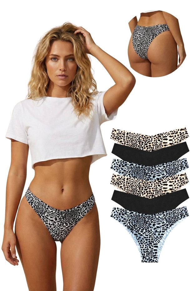 330 Women's Seamless Laser Brazilian Panties Pack of 6