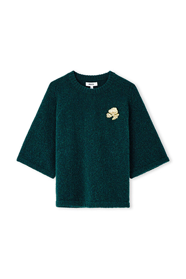 Broş aksesuarlı triko - 3