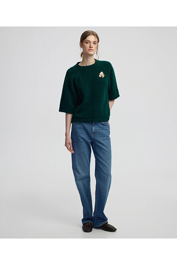 Broş aksesuarlı triko - 6