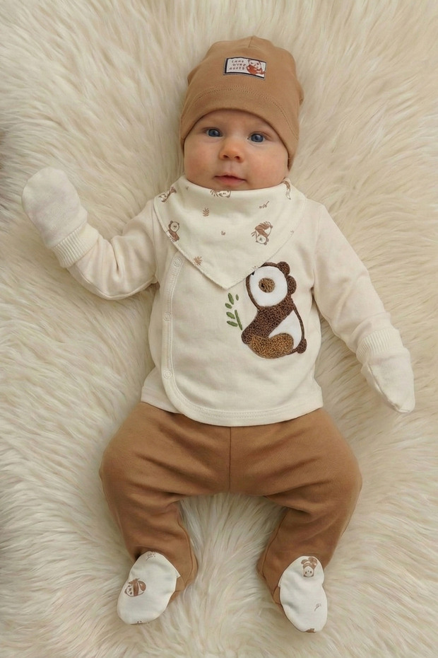 100% Cotton Antiallergic 5-Piece Hospital Release Newborn Baby Set