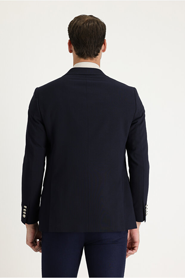 6 Drop Regular Fit Standart Kesim Yünlü Likralı Esnek Mevsimlik Blazer Ceket - 5